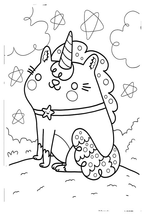 cat unicorn coloring page  printable coloring pages