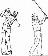 Coloring Golf Library Clipart Printable Golfer Pages sketch template