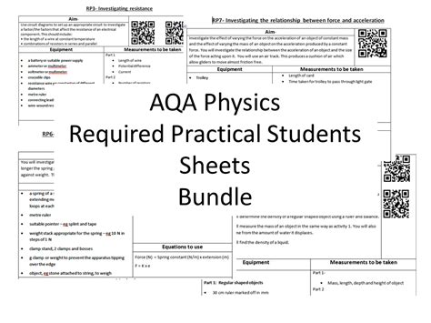 gcse aqa   required practical  practicals teaching resources
