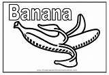 Banana Coloring Pages Fruit Color Fruits Kids Printable Name Vegetables Vegetable Popular Corn Library Clipart sketch template