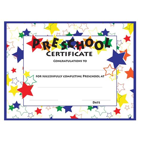 printable preschool graduation certificate template printable