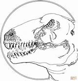 Coloring Tyrannosaurus Supercoloring Head Pages Rex Trex Animal sketch template