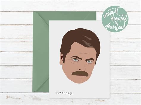 Ron Swanson Birthday S Are A Scam Printable Card Parks Etsy