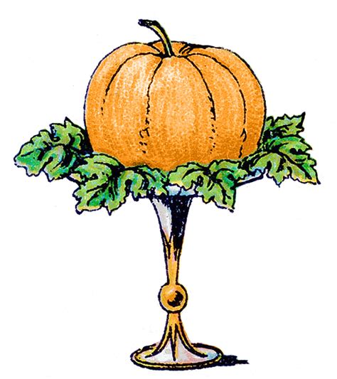 vintage clip art pumpkin   pedestal  graphics fairy