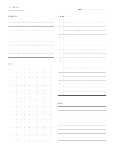 printable daily   list template  daily planner