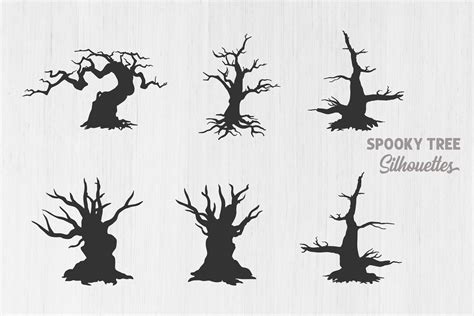 halloween tree silhouettes spooky tree graphic  designlands