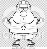 Careless Hockey Chubby Shrugging Player Man Outlined Coloring Clipart Cartoon Vector Cory Thoman sketch template