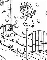 Masha Bear Coloring Pages Print Color sketch template