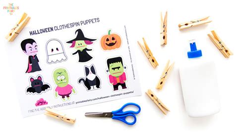 halloween clothespin puppets  printables fairy