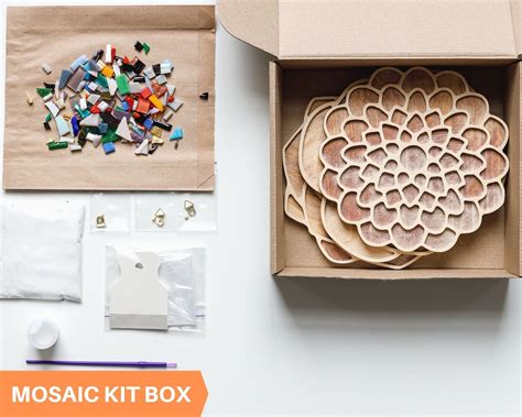 diy kit  adults mosaic kit  beginners wooden flowers etsy