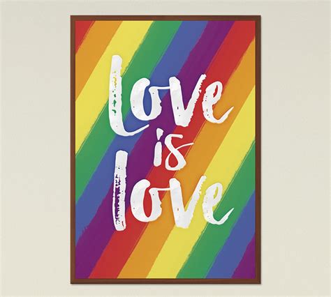 Love Is Love Gay Pride Large Printable Queer Art Rainbow Etsy