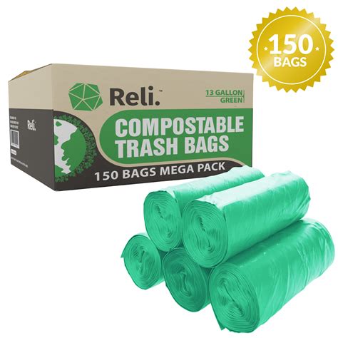 reli compostable  gallon trash bags  bags green eco friendly