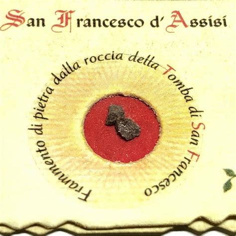 St Francis Assisi 2nd Class Relic Holy Card Rock Fragment Of The Tomb