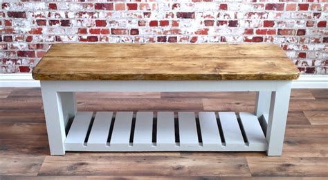 rustic hall bench shoe storage bench   reclaimed