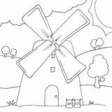 Windmill Coloring Colouring Windmills Flour Pages Mill Kids Template Print Building Fun sketch template