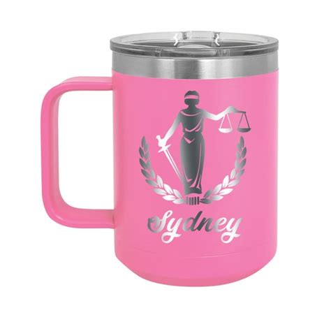 Lady Law Scales Of Justice Personalized 15 Oz Insulated Coffee Etsy