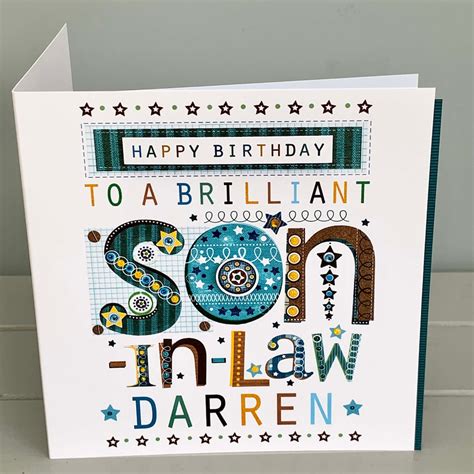 son  law birthday card special son  law personalised etsy uk