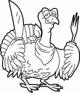 Turkey Coloring Pages Printable Template Thanksgiving Cooked Cartoon Templates Kids Drawing Color Animal Print Filminspector Mpmschoolsupplies Getcolorings Papercraft Drawings sketch template