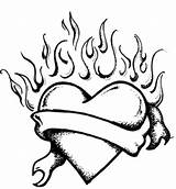 Heart Coloring Hearts Flames Pages Drawing Fire Drawings Flame Flaming Cliparts Clipart Cute Draw Pencil Tattoos Google Library Outline Anime sketch template
