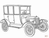 Coloring Pages Ford Model Cars 1919 Old Printable School Drawing Classic sketch template