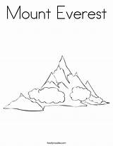 Coloring Mountain Everest Mount Arctic Worksheet Pages Mountains Peak Smoky Cold Very Biome Clipart Climbed Off Noodle Outline Print Built sketch template