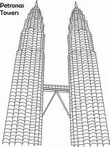 Petronas Gemelas Khalifa Burj Rascacielos Klcc Edificios Studyvillage Colorironline Dibujosonline Categorias sketch template