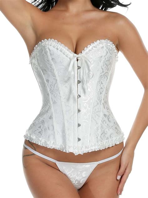 sexy women s fashion lace up overbust corset plus size waist training