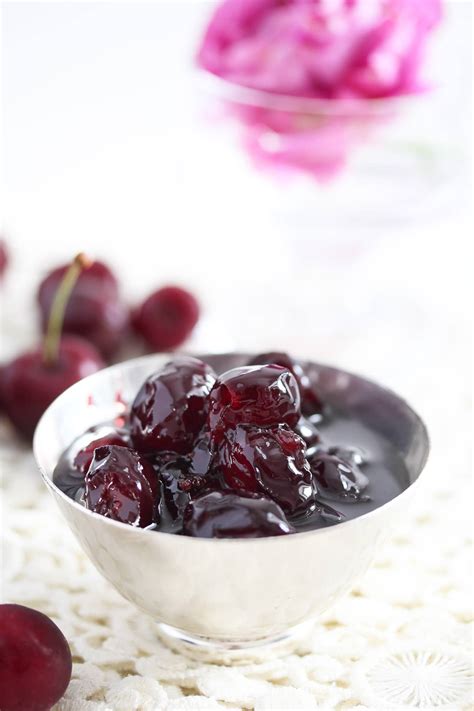 candied cherries  thick syrup    spoon