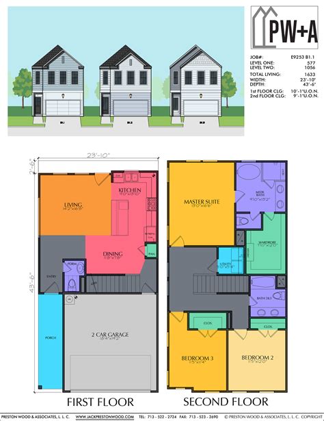2 story townhouse floor plans with garage shiplov