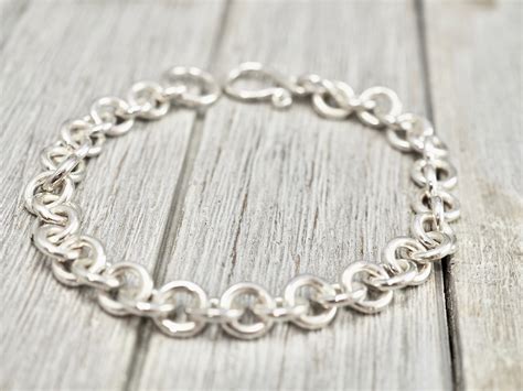 heavy silver bracelet super chunky sterling silver bracelet classic silver link bracelet