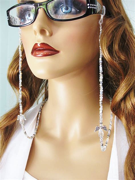 Silver Eyeglass Chain Eyeglass Holder Eyeglass Necklace Etsy
