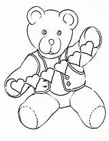 Teddy Bear Coloring Holidays Pages sketch template