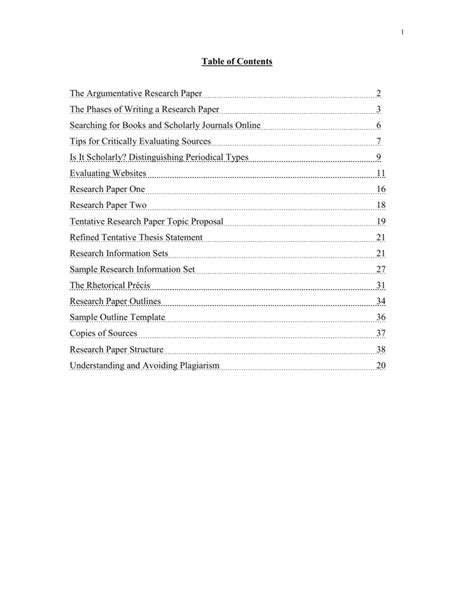 full research paper table  containts   table  contents