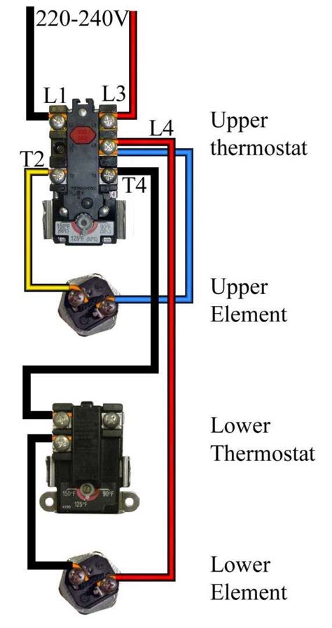 hot water heater wiring size