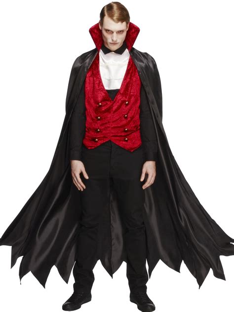 details about vampire mens deluxe halloween fancy dress costume count