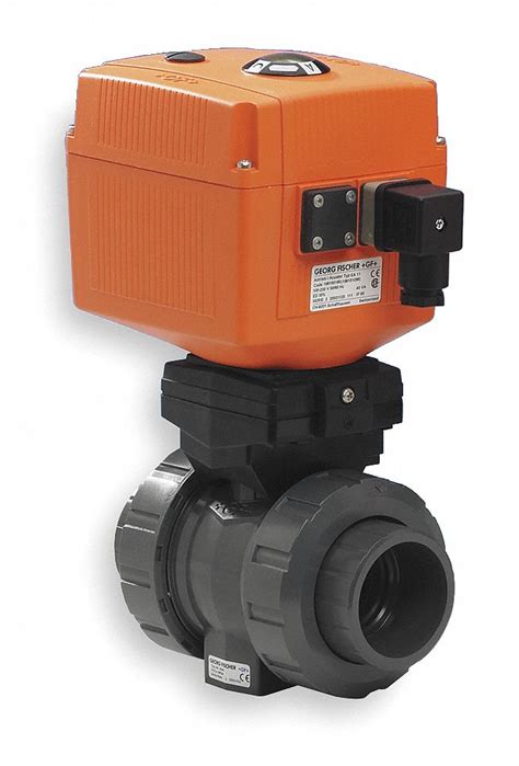 gf piping systems pvc electronic actuated ball valve   pipe size   ac voltage