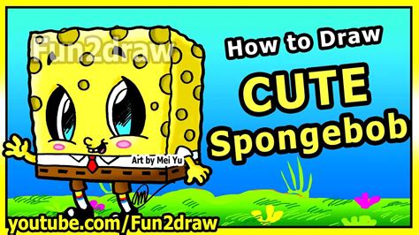 learn to draw spongebob step by step easy cute cartoons