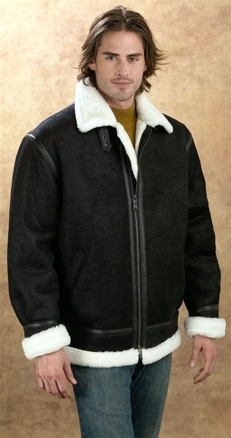 excelled mens faux shearling   bomber jacket