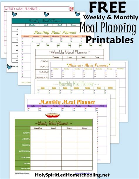 meal planning printables  meal plan  homeschool deals