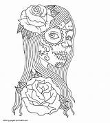Coloring Pages Skull Adult Adults Skulls Printable Print Look Other sketch template