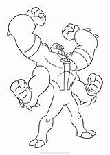 Four Colorear Fourarms Colouring раскраска Xcolorings бен Strongman Coloringhome sketch template