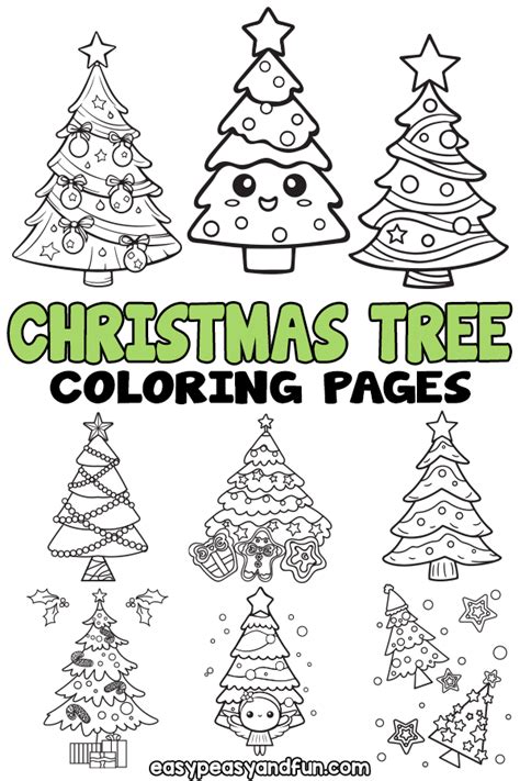 printable christmas tree coloring pages easy peasy  fun