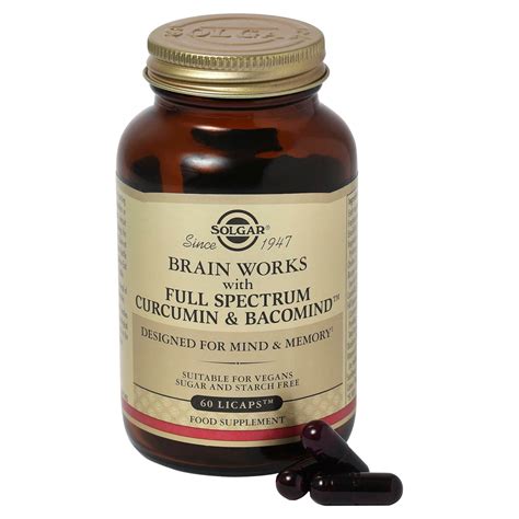 Solgar Brain Works With Full Spectrum Curcumin And Bacomind 60 Licaps