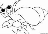 Crab Hermit Coloringall Invertebrates Fish Format Device Carle sketch template