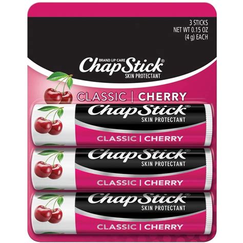 3 pack chapstick lip balm classic cherry 0 15 oz