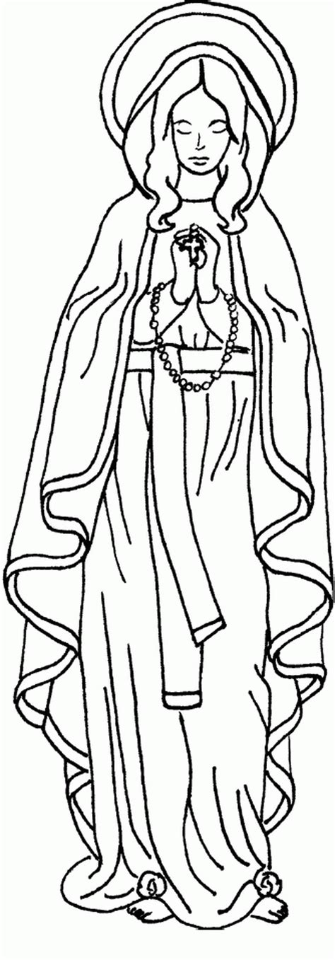 printable mother mary coloring page
