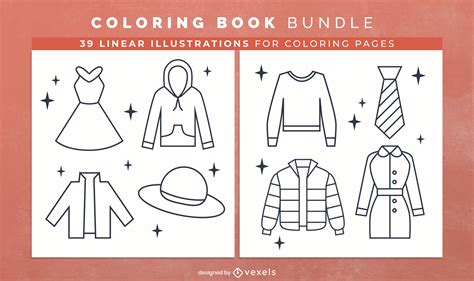 clothes stroke coloring book design pages vector