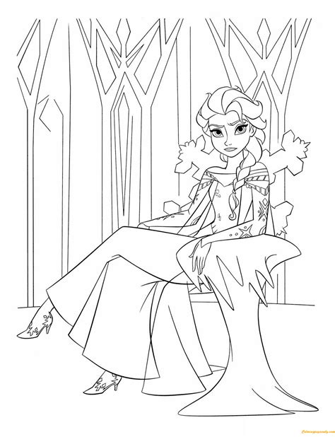 queen elsa  arendelle coloring page  printable coloring pages