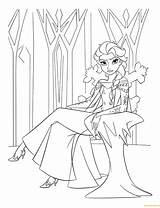 Queen Elsa Pages Arendelle Coloring Color Print sketch template