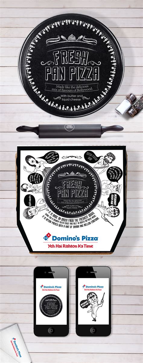 dominos fresh pan pizza packaging  behance